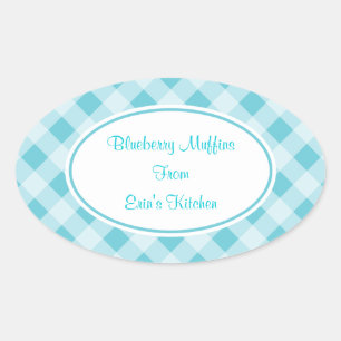 Blue Gingham Kitchen Stickers