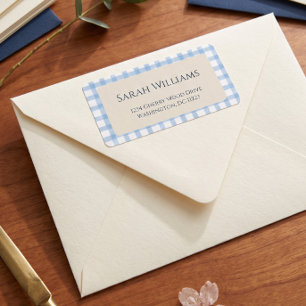 Blue Gingham Label