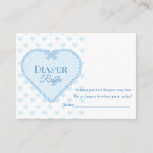 Blue Gingham Lace Heart Diaper Raffle Shower