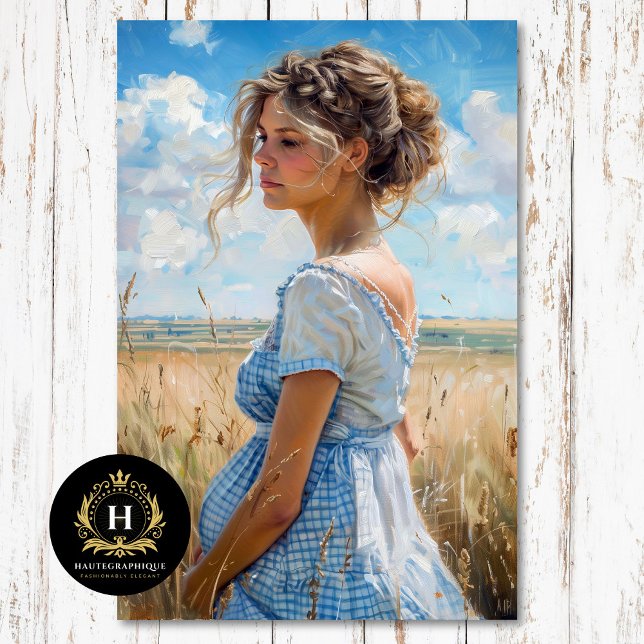 Blue Gingham Maternity | Soft Country Découpage Tissue Paper (Creator Uploaded)