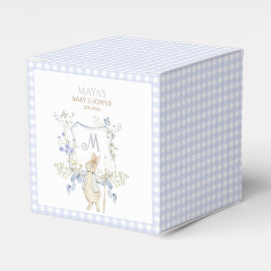 Blue Gingham Monogram Peter the Rabbit Baby Shower Favour Box