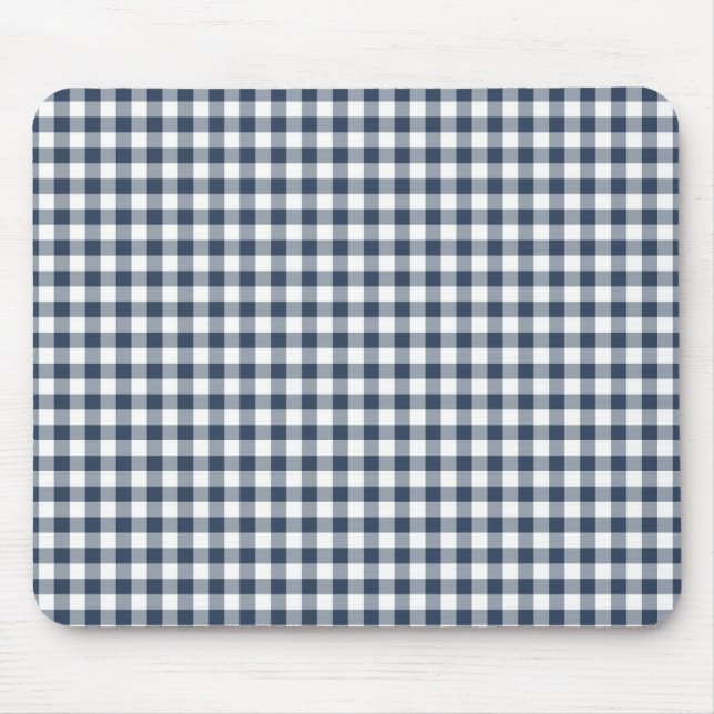 Blue Gingham Mouse Pad (Front)
