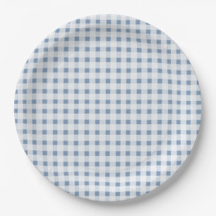 Blue Gingham  Paper Plate