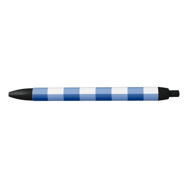Blue gingham pattern blue ink pen (Front)