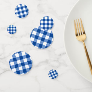 Blue gingham pattern confetti