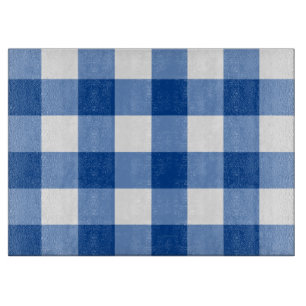 Blue gingham pattern cutting board