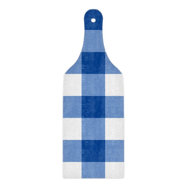 Blue gingham pattern cutting board (Front)
