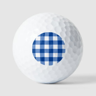 Blue gingham pattern golf balls