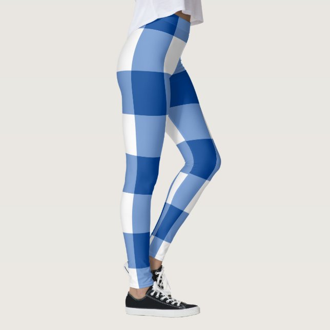 Blue gingham pattern leggings (Right)