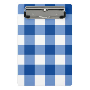 Blue gingham pattern mini clipboard