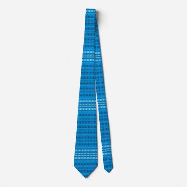 Blue Gingham Pattern Neck Tie (Front)