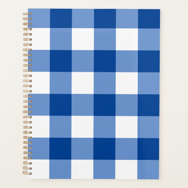 Blue gingham pattern planner (Front)