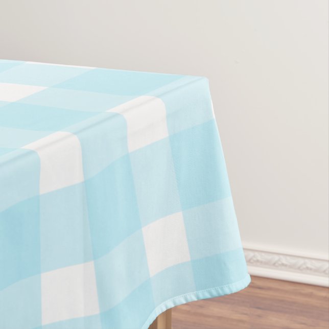 Blue Gingham Pattern Tablecloth (In Situ)