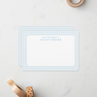 Blue Gingham Personalised Card