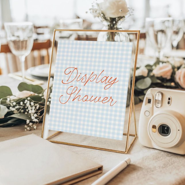 Blue Gingham Picnic Style Display Shower Poster (Creator Uploaded)