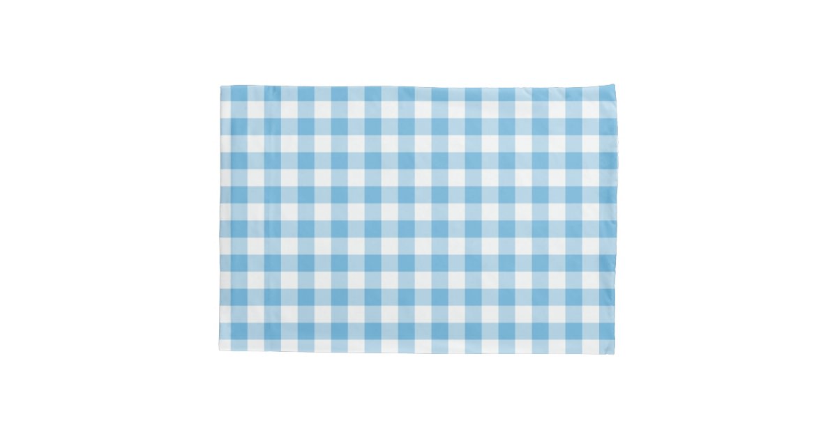Blue Gingham Pillowcase Zazzle