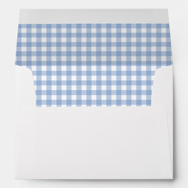 Blue Gingham Plaid Envelope (Back (Bottom))