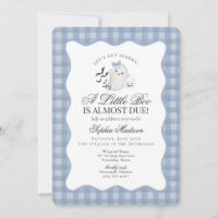 Blue Gingham Preppy Ghost Little Boo Baby Shower