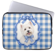 Blue Gingham Preppy West Highland Terrier Computer