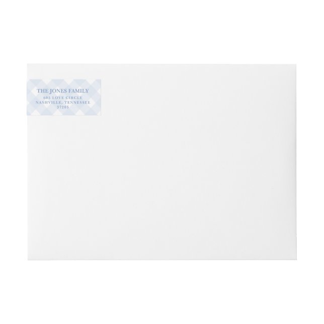 Blue Gingham Return Address Labels (Front)