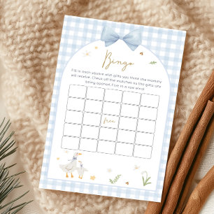 Blue Gingham Silly Goose Baby Shower Bingo Game