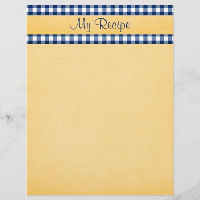 Blue Gingham Stationery (Front)