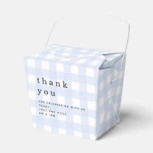Blue Gingham Thank You Picnic Baby Shower Favour Box