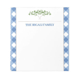 Blue Gingham Tree Classic Notepad