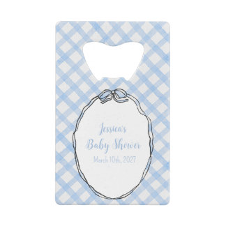 Blue Gingham with Bow Bottle Opener