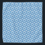Blue Gingham with Paw Prints Bandana<br><div class="desc">Pamper your pet with this timeless blue gingham with paws patterned bandanna!</div>