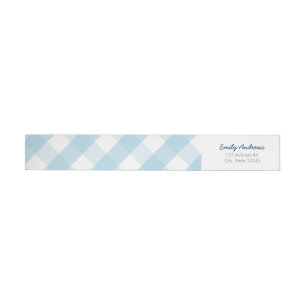 Blue Gingham Wraparound Address Labels
