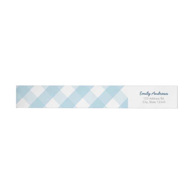Blue Gingham Wraparound Address Labels (Individual)