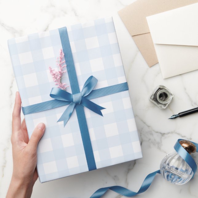 Blue Gingham Wrapping Paper (Gifting)
