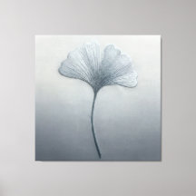 Blue Ginkgo Leaf Embroidery Texture Botanical