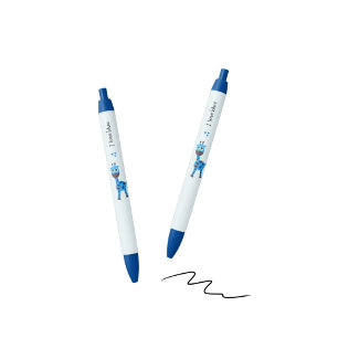 Blue giraffe black ink pen