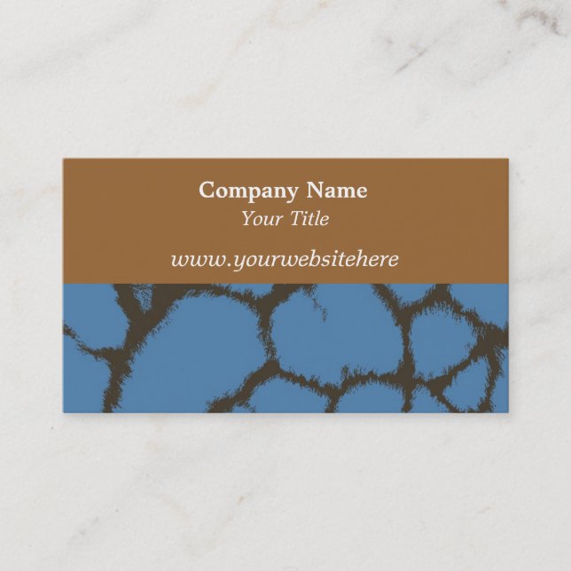 Blue Giraffe Fur Pattern Business Card (Front)