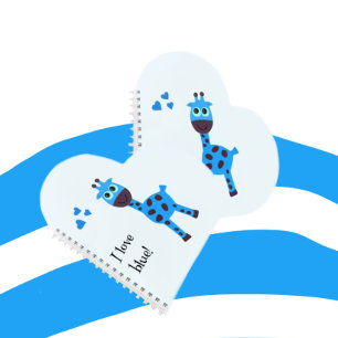 Blue giraffe notebook