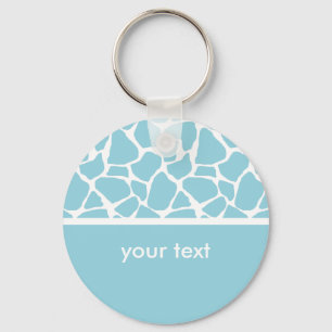 Blue Giraffe Print Customisable Key chain