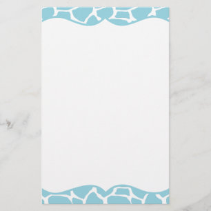 Blue Giraffe Print Stationery