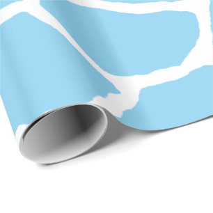 Blue Giraffe Skin Pattern Wrapping Paper