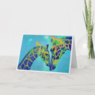blue giraffes card
