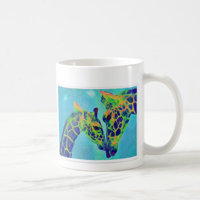 blue giraffes coffee mug (Right)