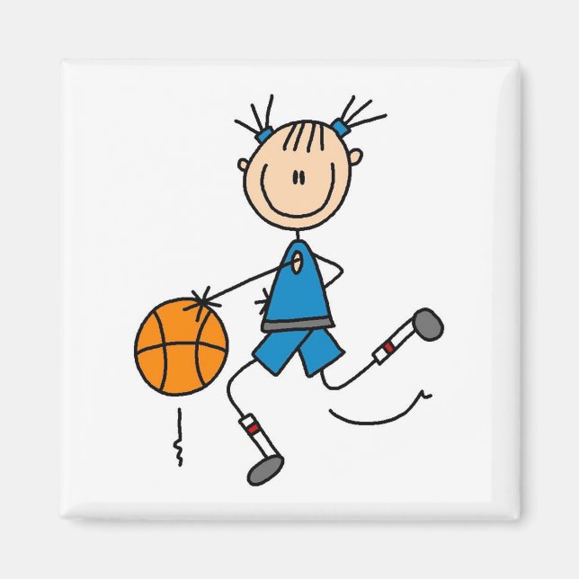 Blue Girl Basketball Player T shirts and Gifts Magnet (Front)