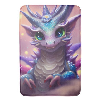 Blue Girl Dragon  Bath Mat