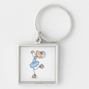 Blue Girl Figure Skater T-shirts and Gifts Key Ring