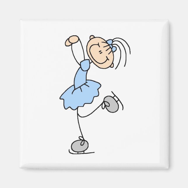Blue Girl Figure Skater T-shirts and Gifts Magnet (Front)