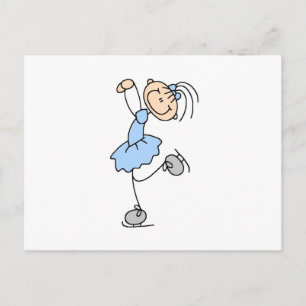Blue Girl Figure Skater T-shirts and Gifts Postcard