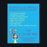 Blue Girl House Maid Janitorial Cleaning Service Flyer<br><div class="desc">Blue Girl House Maid Janitorial Cleaning Service</div>