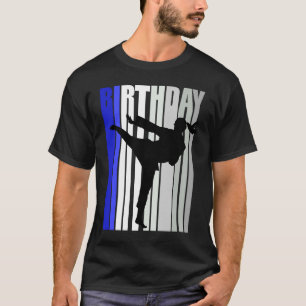 Blue Girls Karate Birthday Sparring Girl Kids Wome T-Shirt