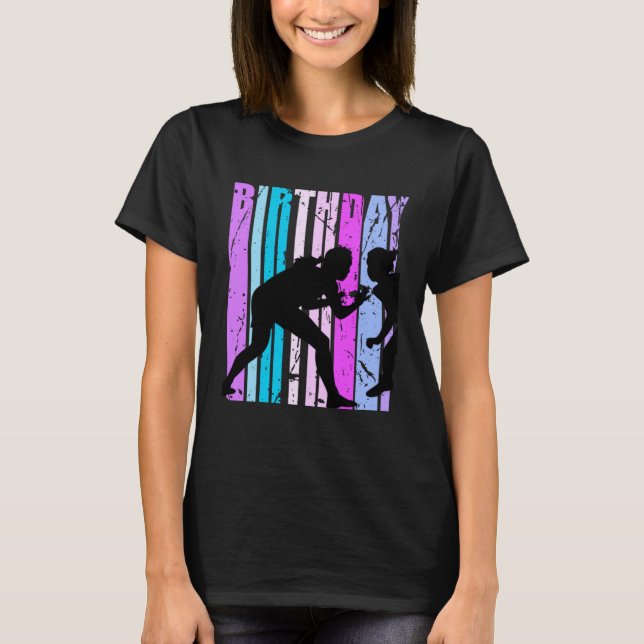 Blue Girls Wrestling Wrestler Womens Grandaughter  T-Shirt (Front)